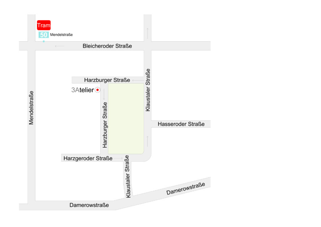 Weg zum 3Atelier - Link zu googlemaps